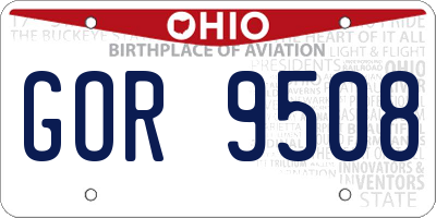 OH license plate GOR9508