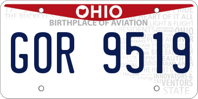 OH license plate GOR9519