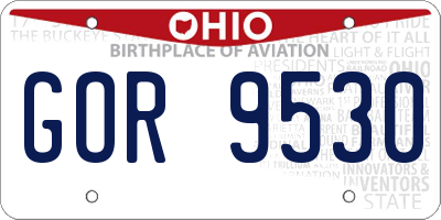 OH license plate GOR9530