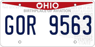 OH license plate GOR9563
