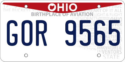 OH license plate GOR9565
