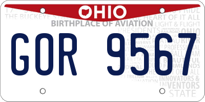 OH license plate GOR9567