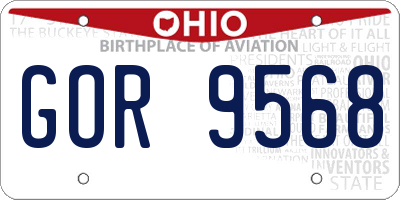 OH license plate GOR9568