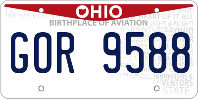 OH license plate GOR9588