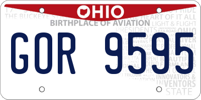 OH license plate GOR9595