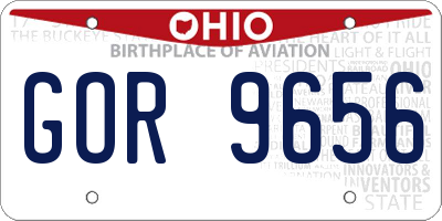 OH license plate GOR9656