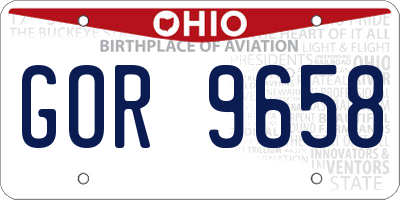 OH license plate GOR9658