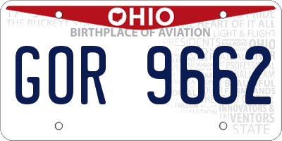 OH license plate GOR9662
