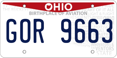 OH license plate GOR9663