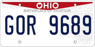 OH license plate GOR9689