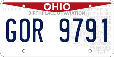 OH license plate GOR9791
