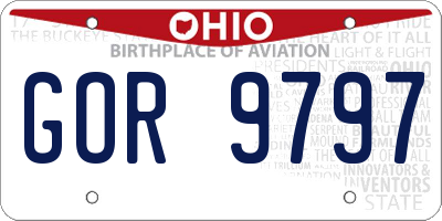 OH license plate GOR9797