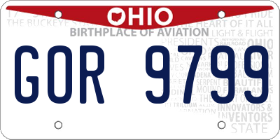 OH license plate GOR9799