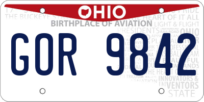 OH license plate GOR9842