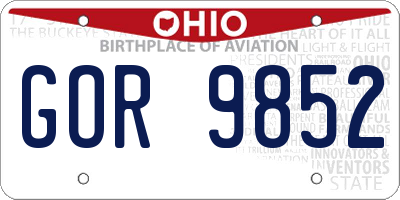 OH license plate GOR9852
