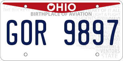 OH license plate GOR9897
