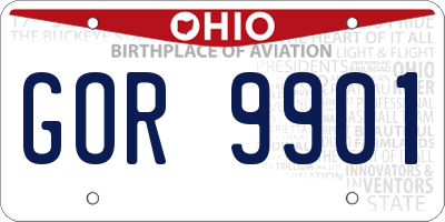 OH license plate GOR9901