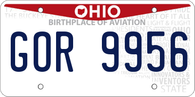 OH license plate GOR9956