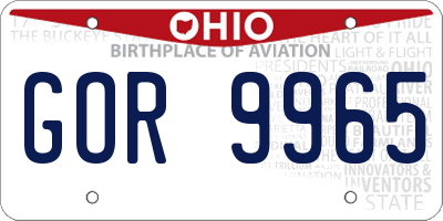 OH license plate GOR9965