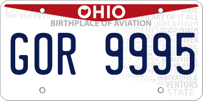 OH license plate GOR9995