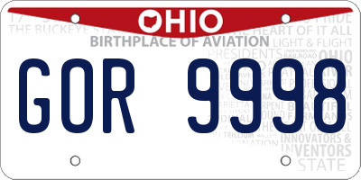 OH license plate GOR9998