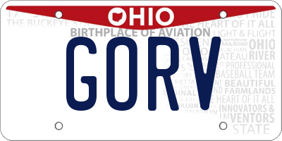 OH license plate GORV