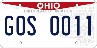 OH license plate GOS0011