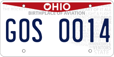 OH license plate GOS0014