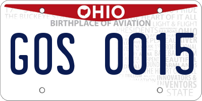 OH license plate GOS0015