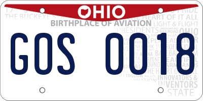 OH license plate GOS0018