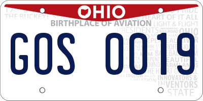 OH license plate GOS0019