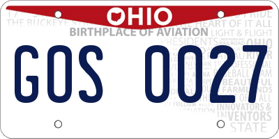 OH license plate GOS0027
