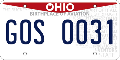 OH license plate GOS0031