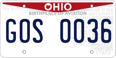 OH license plate GOS0036