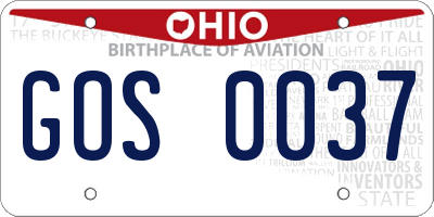 OH license plate GOS0037