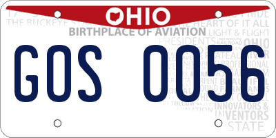 OH license plate GOS0056