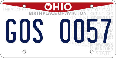 OH license plate GOS0057
