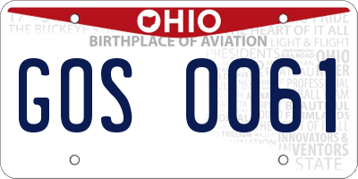 OH license plate GOS0061