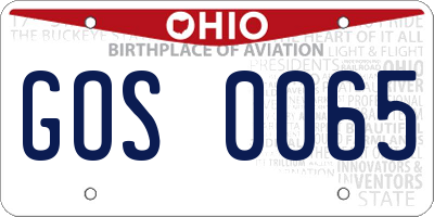 OH license plate GOS0065