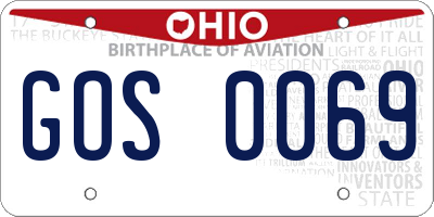 OH license plate GOS0069