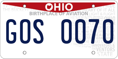 OH license plate GOS0070