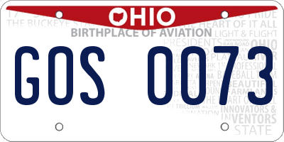 OH license plate GOS0073