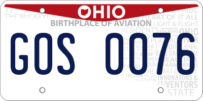 OH license plate GOS0076