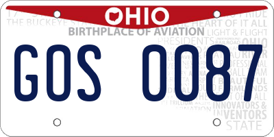 OH license plate GOS0087