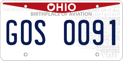 OH license plate GOS0091
