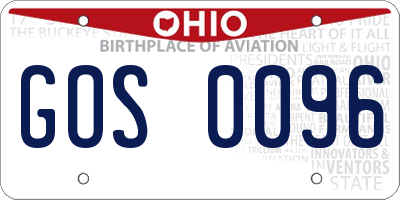 OH license plate GOS0096