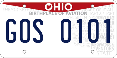 OH license plate GOS0101