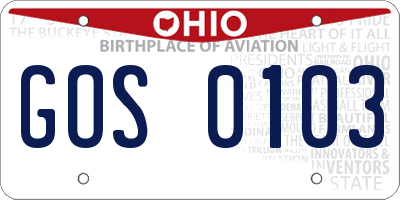 OH license plate GOS0103