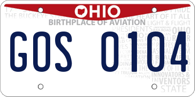 OH license plate GOS0104