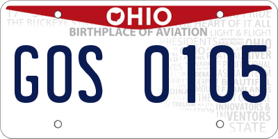 OH license plate GOS0105